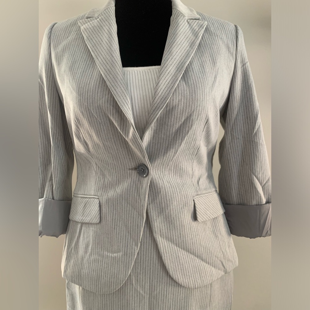 Gray Pinstripe Suit like New - Picture 2 of 9